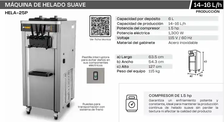 máquina de helado suave