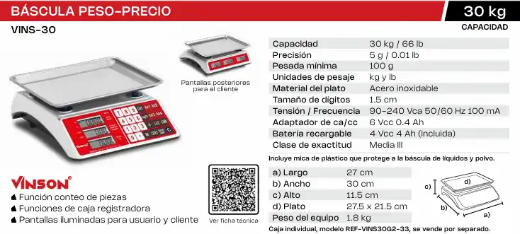 báscula peso-precio